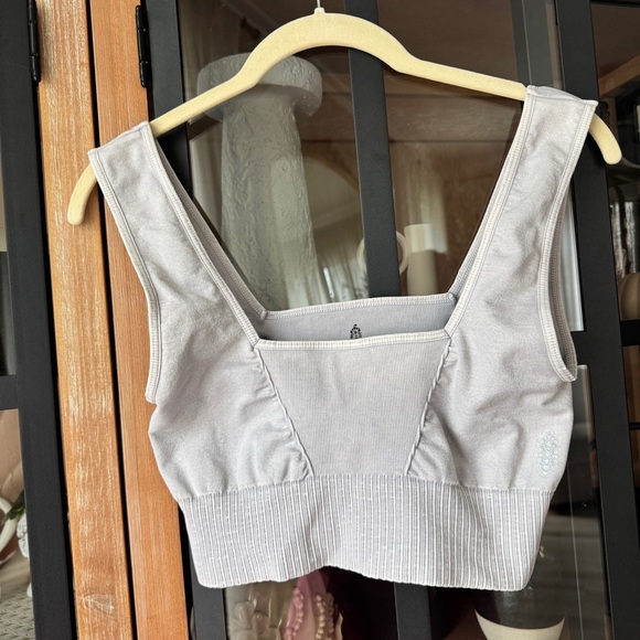 FP Movement Good Karma Square Neck sports Bra M/L Ice Grey top ribbed tank - Picture 5 of 10